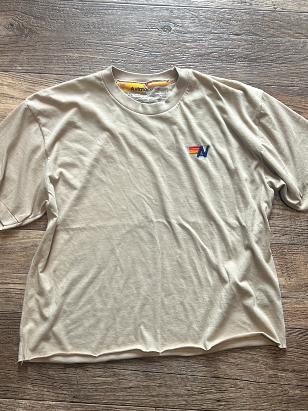 Aviator Nation women’s Crewneck T-Shirt in Sand